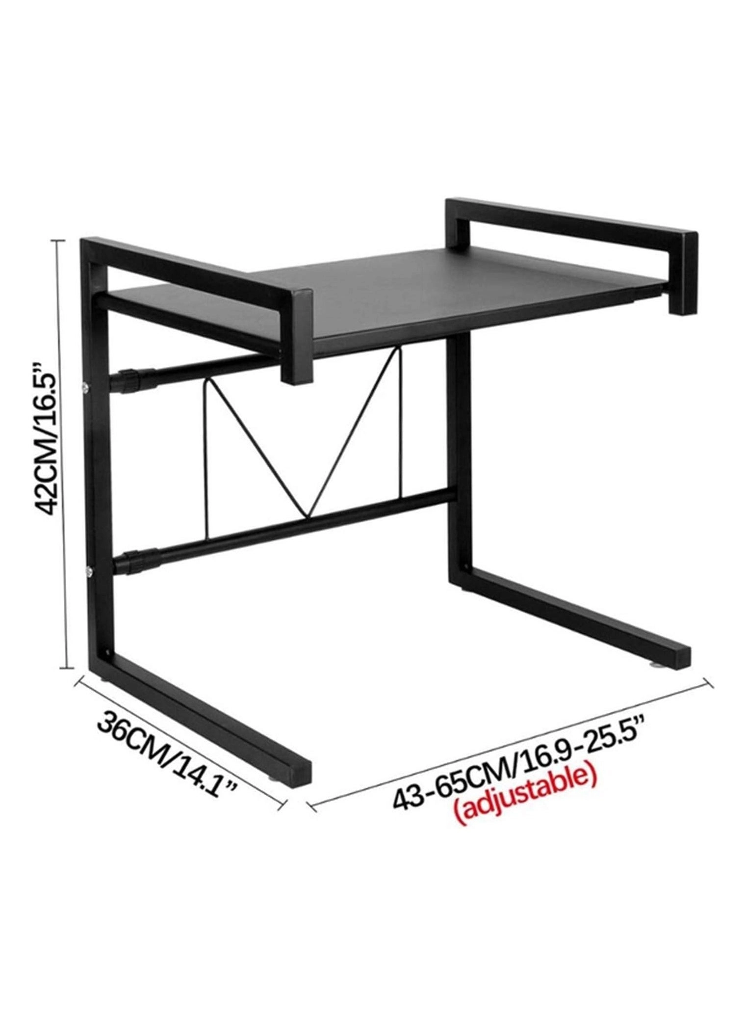 Microwave Rack - 2 Shelf Up to 25kg Black