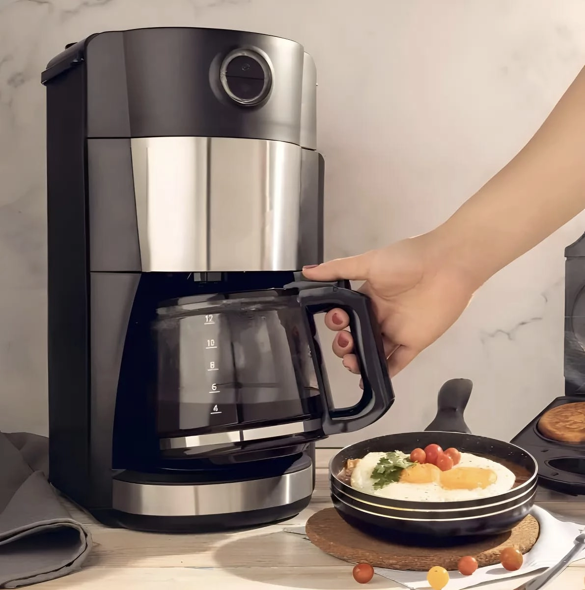 Drip Grind & Brew - 12-Cup Conical Burr Grinder Programmable Timer