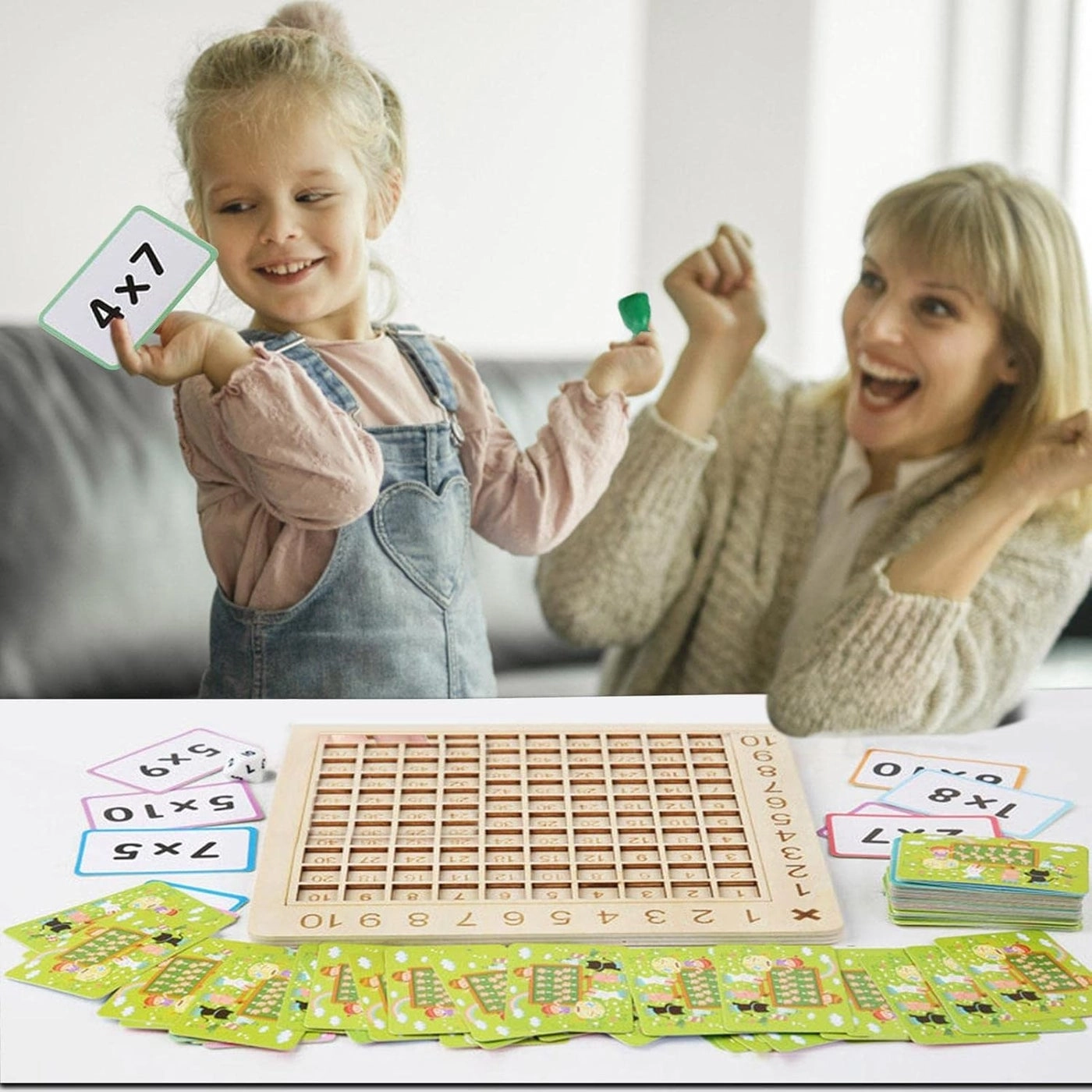 Wooden Multiplication Game Board - 3 years old and above