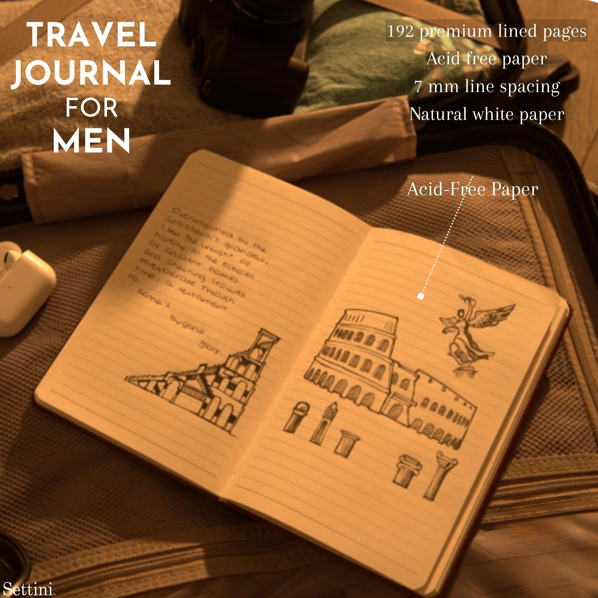 Compass Journal A5 Hardcover - Lined 192 Pages Gift Set