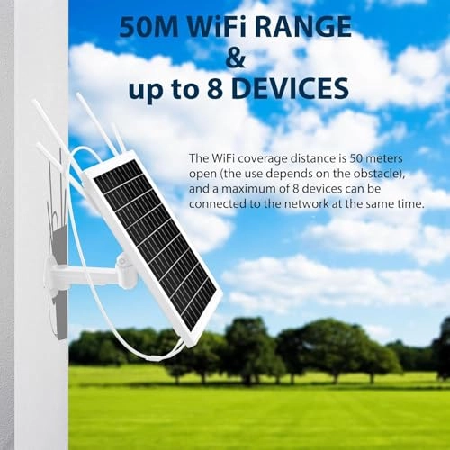 Outdoor Solar Powered WiFi Router - 150 Mbps 802.11b, 802.11g, 802.11n