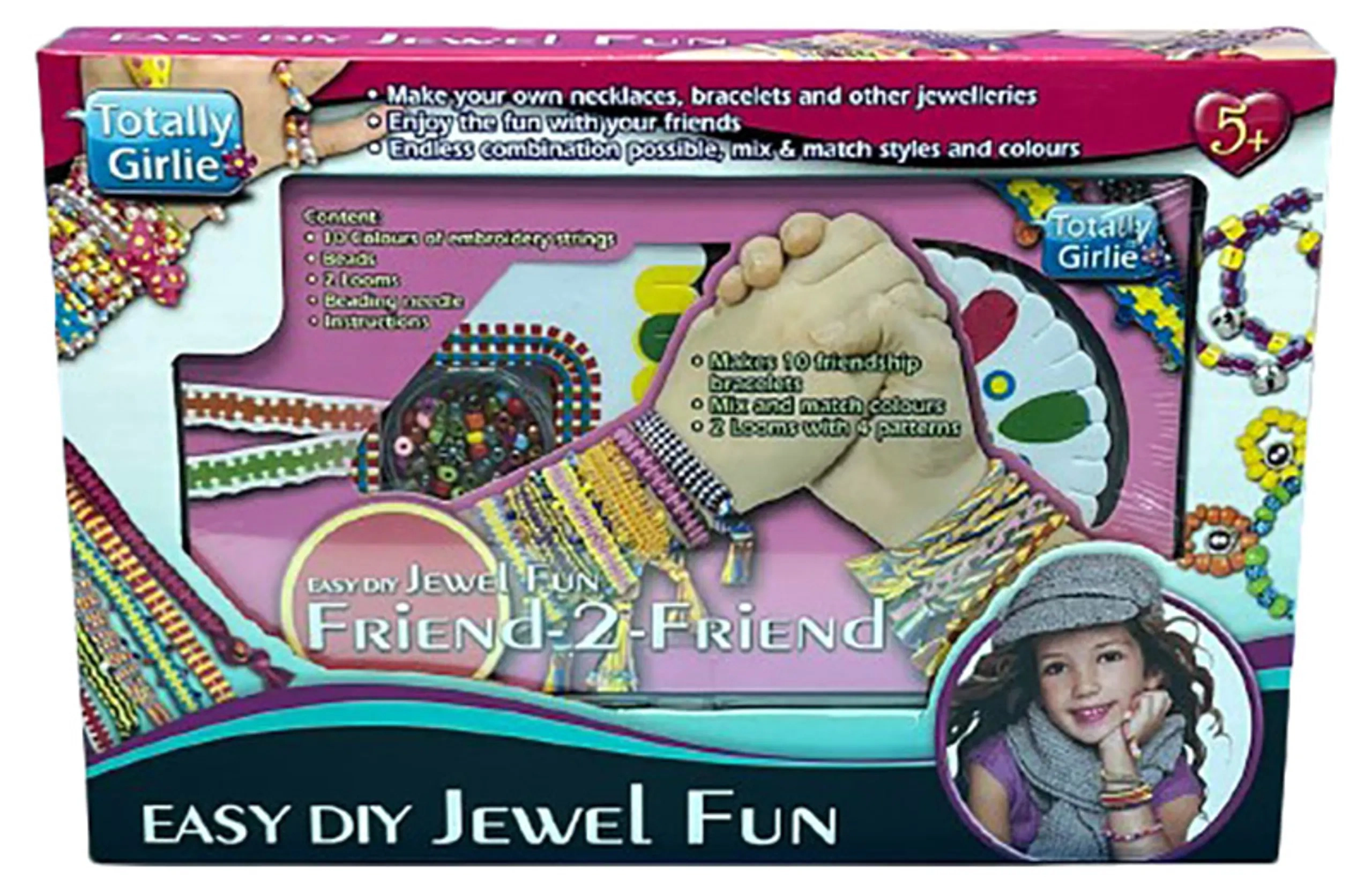 Totally Girlie Easy Jewel Fun Friend-2-Friend - Makes 10 Friendship Bracelets 2 Looms