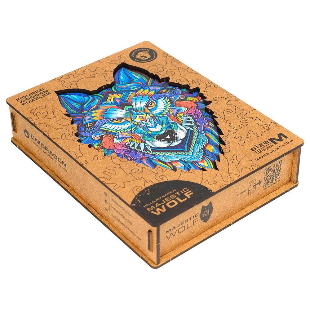 Majestic Wolf Wooden Puzzle (4107390-WOLF_S) - 99 pcs