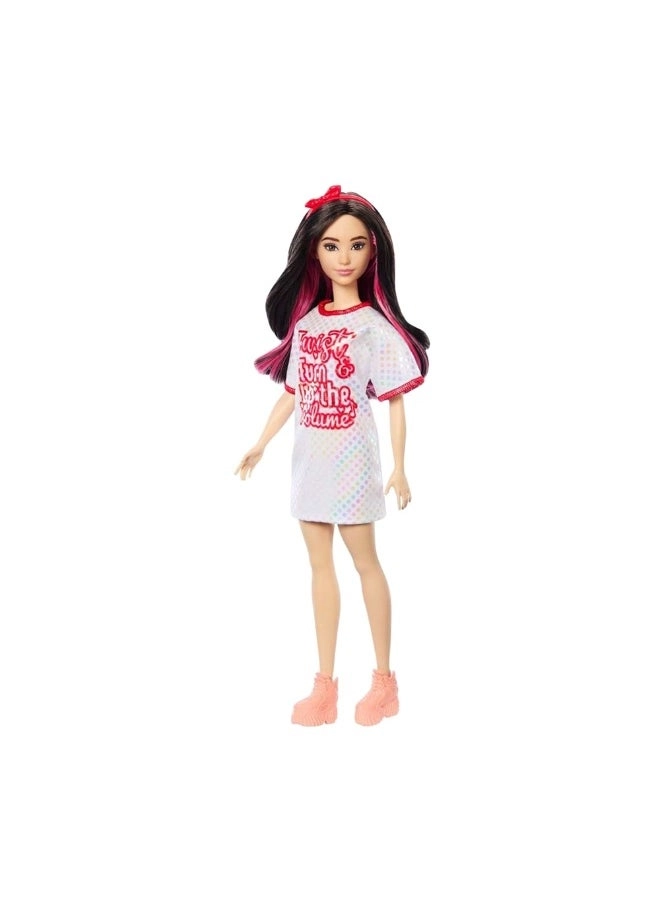 Barbie Fashionistas #214 - Black Wavy Hair Twist ‘n’ Turn Dress 65th Anniversary Ages 3+