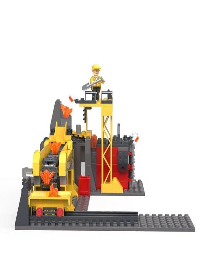 Mining Construction Site Building Blocks Set - DIY Drill Trucks Dumpers Mini Figures Rock Elements