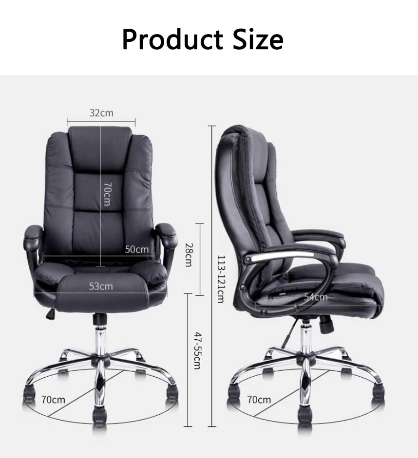 Desk Chair - PU Leather Brown High Back