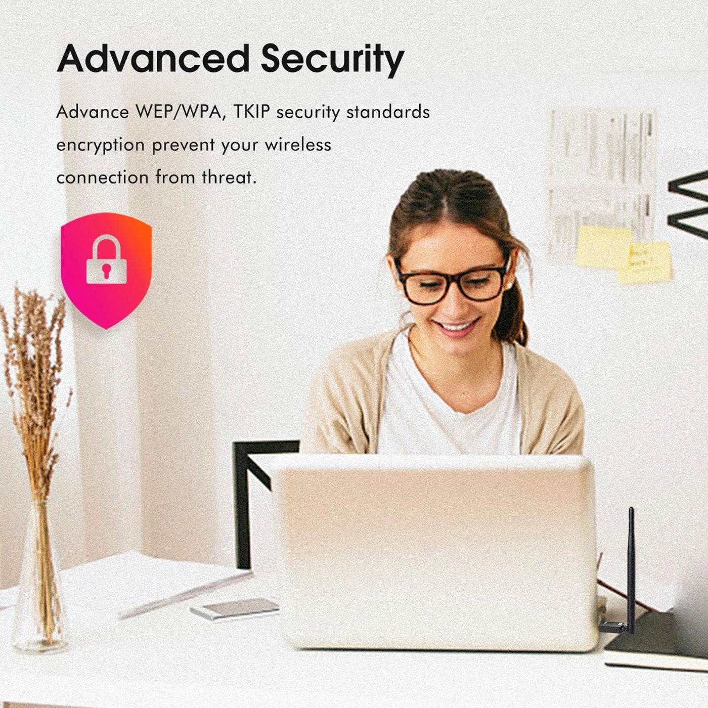 USB WiFi Adapter - 150Mbps 2.4GHz 6dBi Antenna