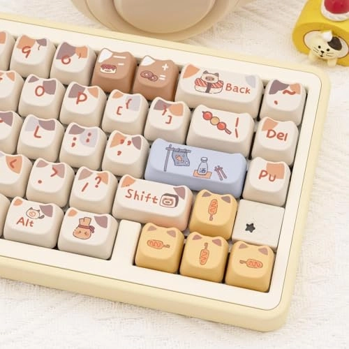 PBT Keycaps - Cute Cat Kawaii Mao Profile 142 Keys
