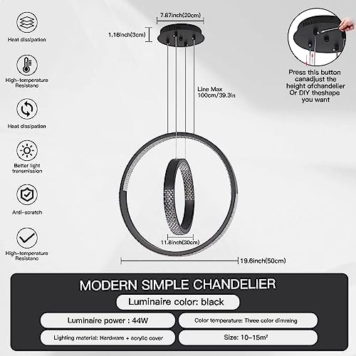 Double Ring Chandelier - Dimmable