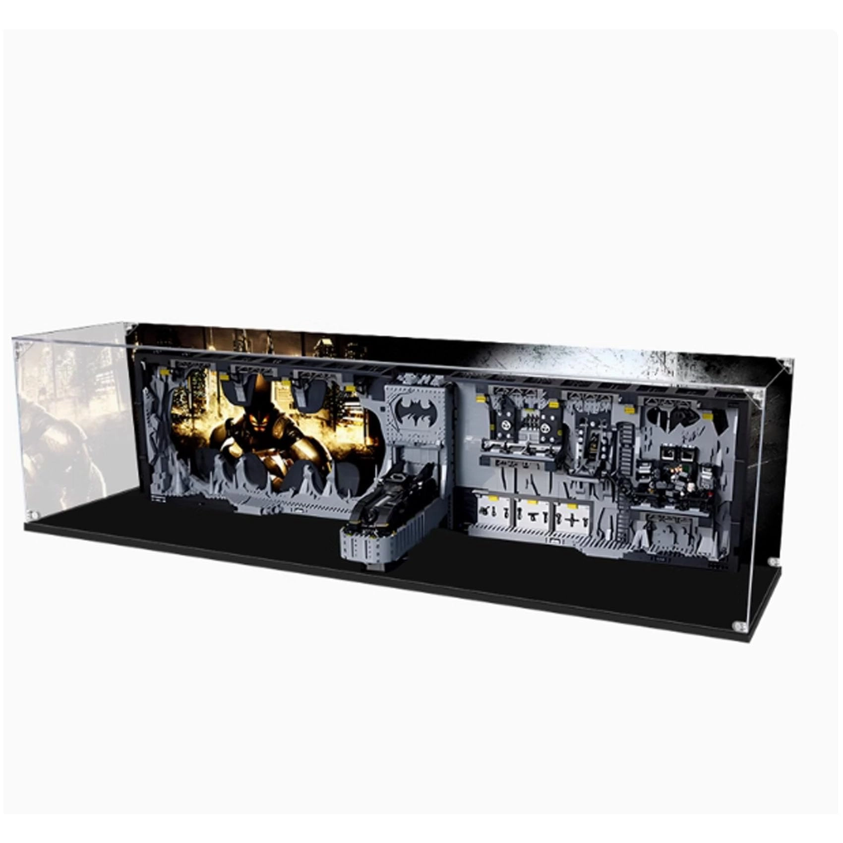 OOHNVJKI Acrylic Display Box for LEGO 76252 Bat Cave Shadowbox Models - Acrylic Drawing on the Back