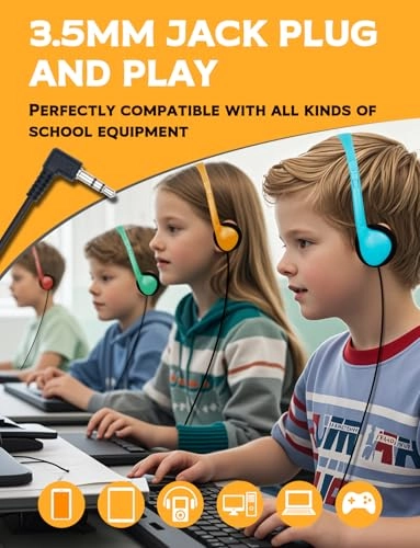32 Pack Classroom Headphones Wired Headphone