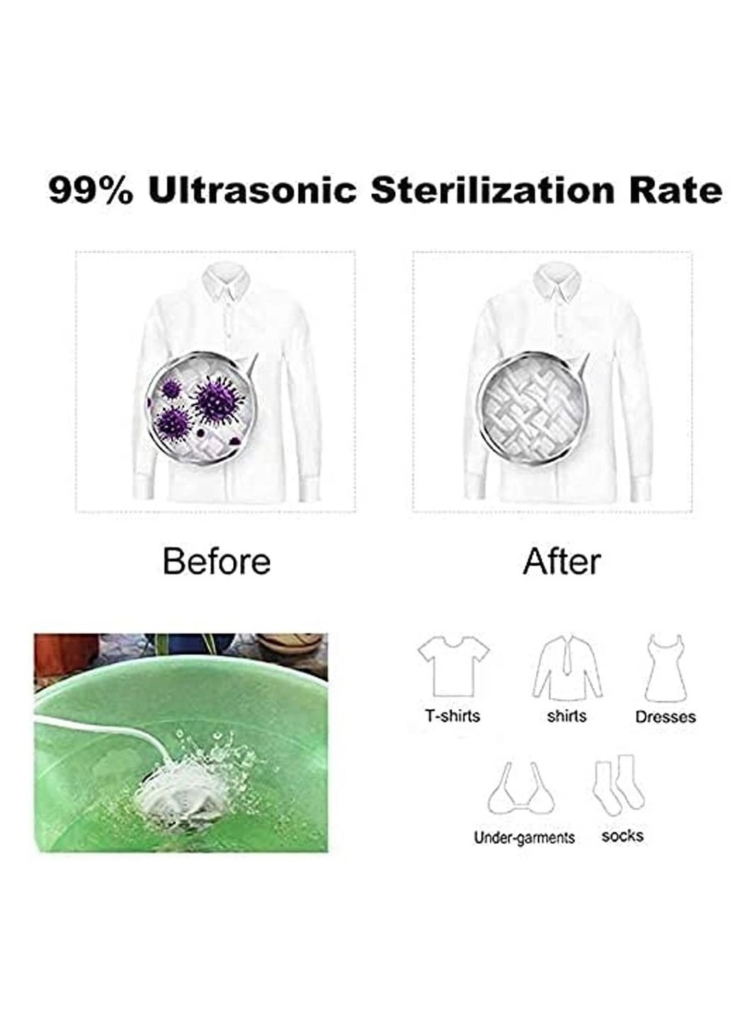 Portable Ultrasonic Turbine Washing Machine