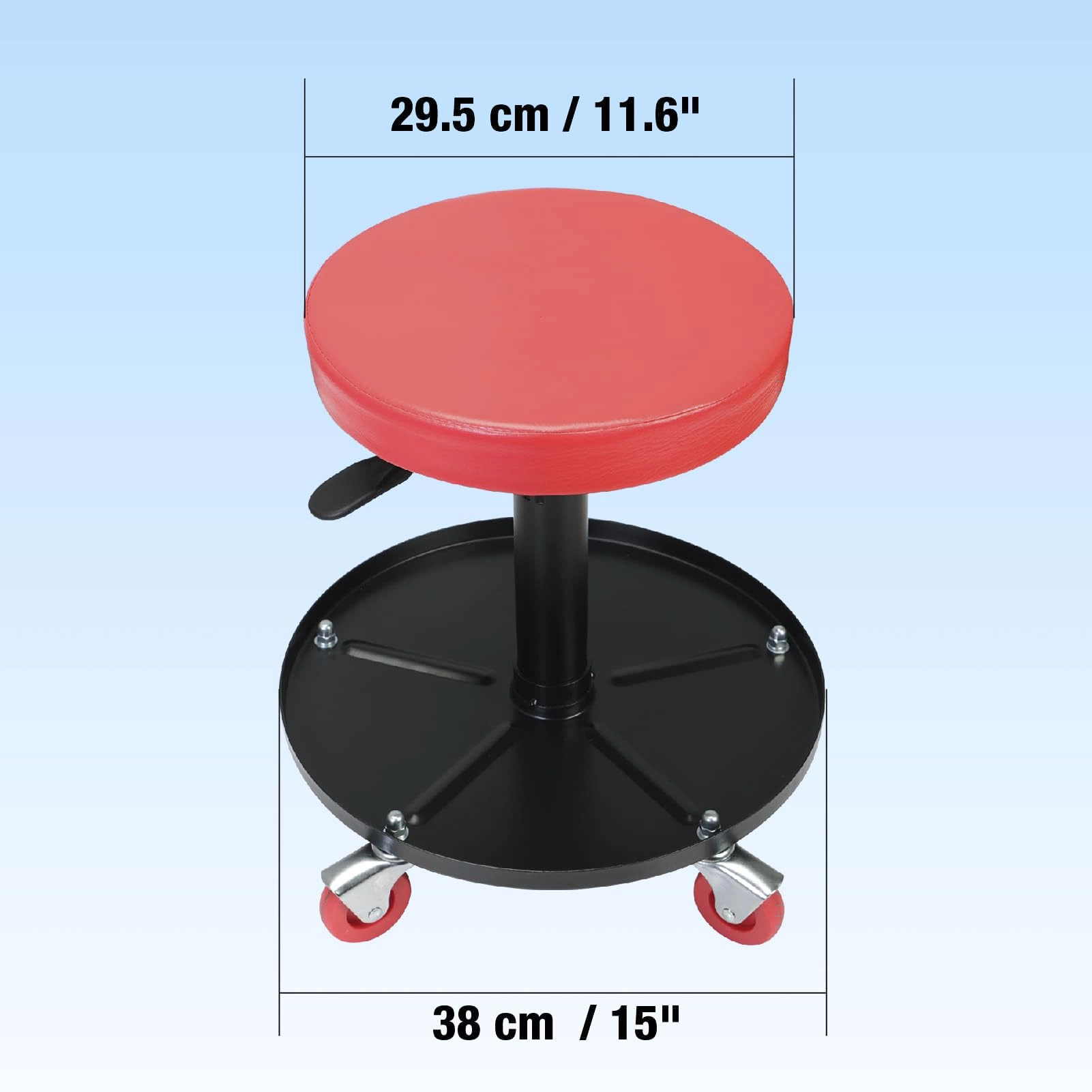 Creeper Seat - Red Pneumatic Adjustable