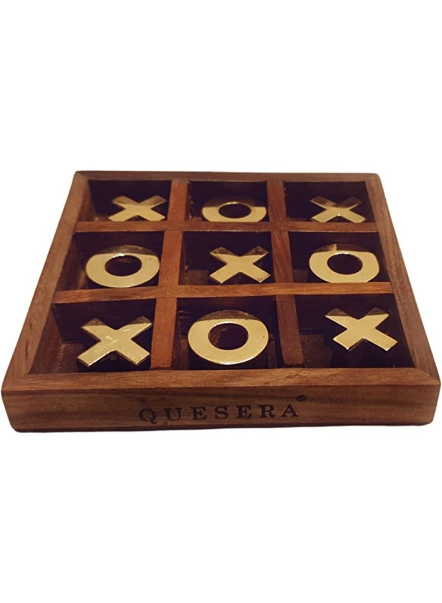 QUESERA Tic Tac Toe - Wooden Brown