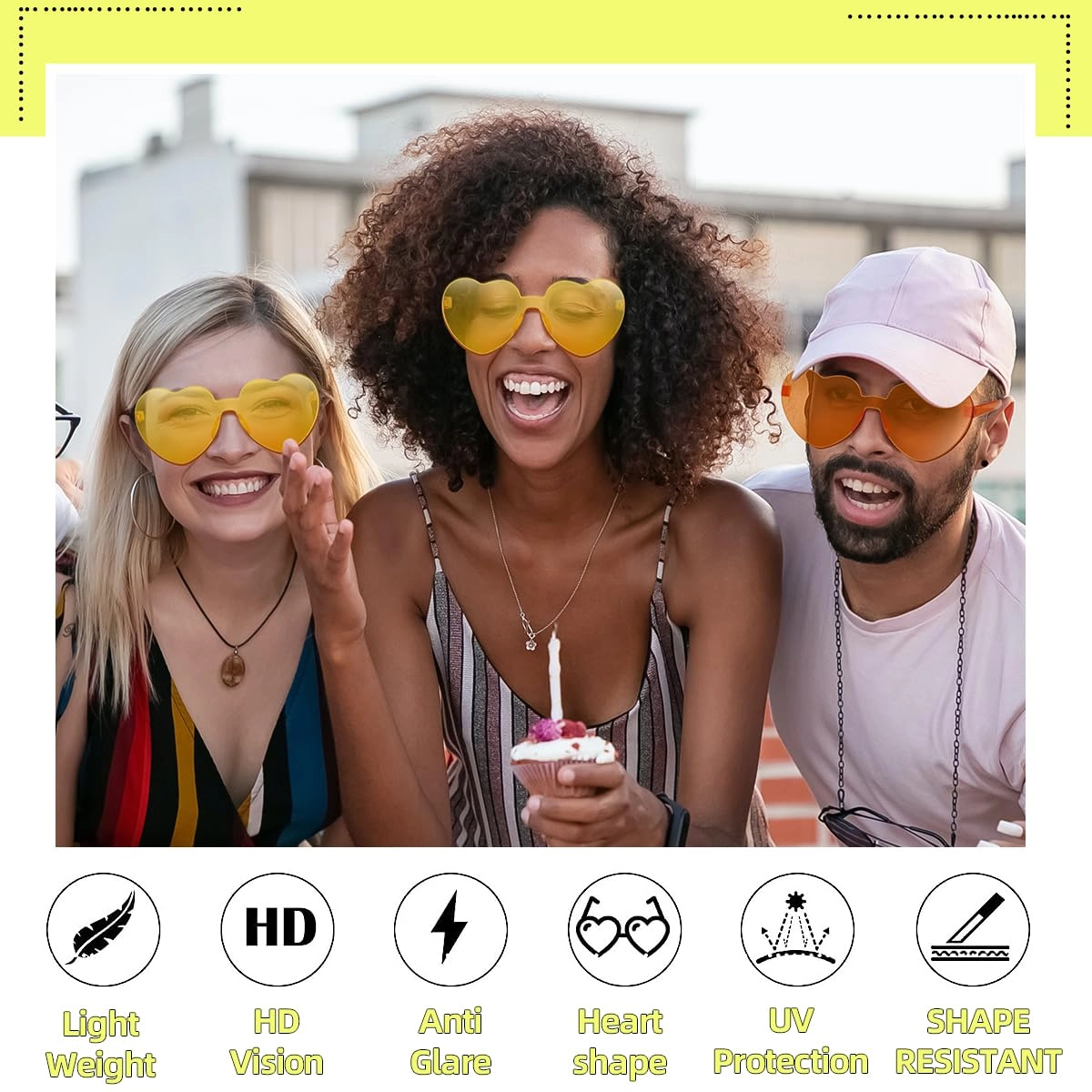 Heart Sunglasses - Transparent Pack