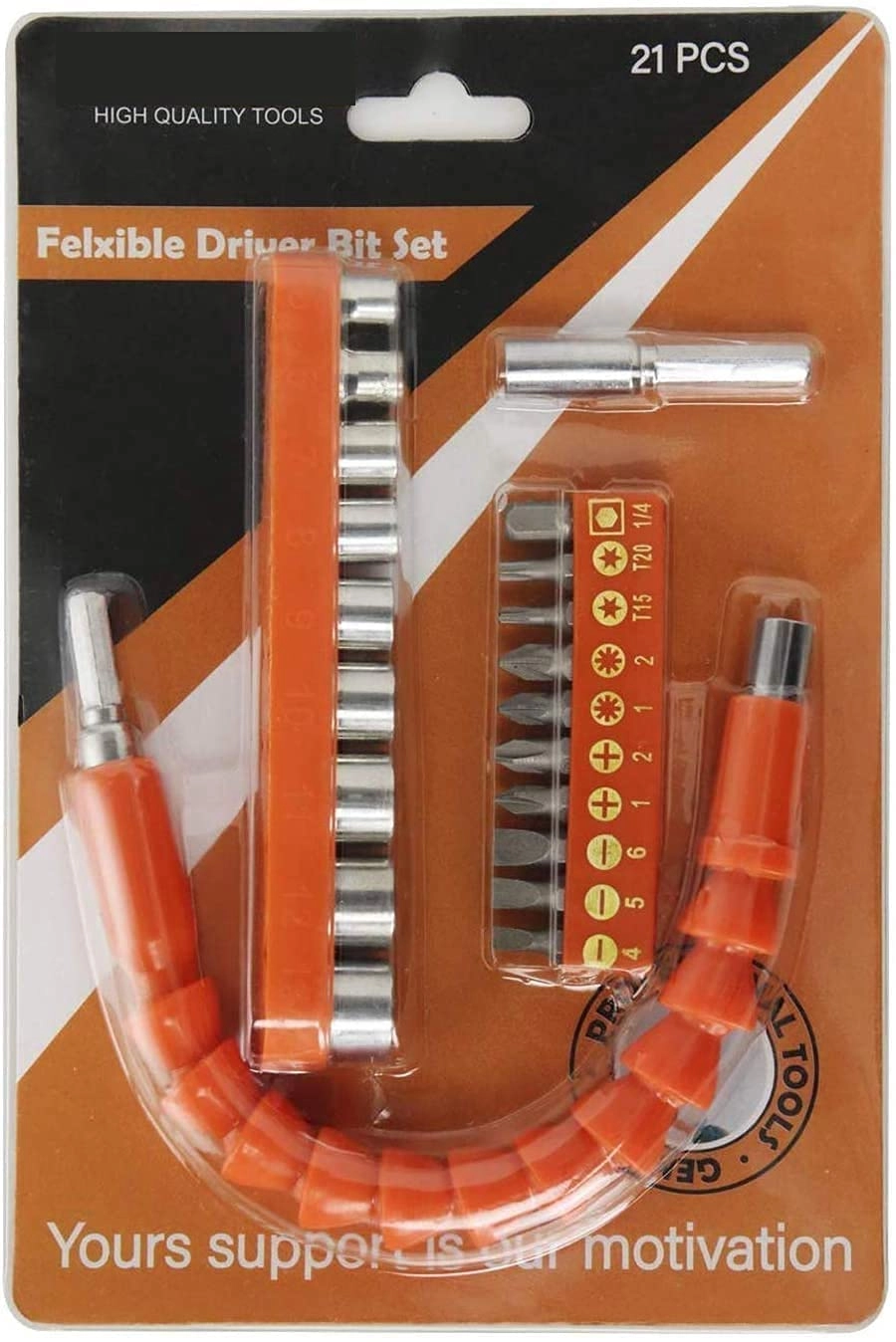 Flexible Shaft Drill Bit Extension Kit - Flexible Soft Shaft 22 Pieces