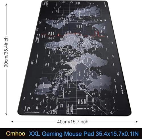 World Map Fabric Gaming Mouse Pad - 90x40 cm