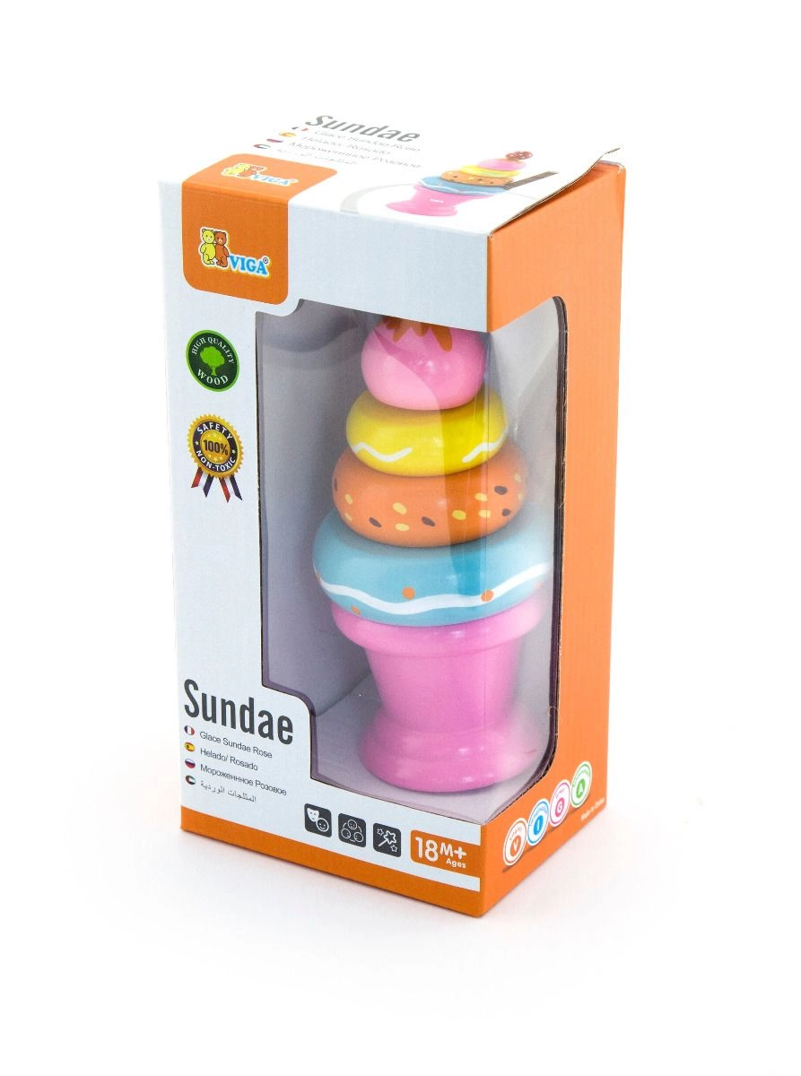 Ice Cream Sundae Stacking Toy - 18 months+ 5 pieces