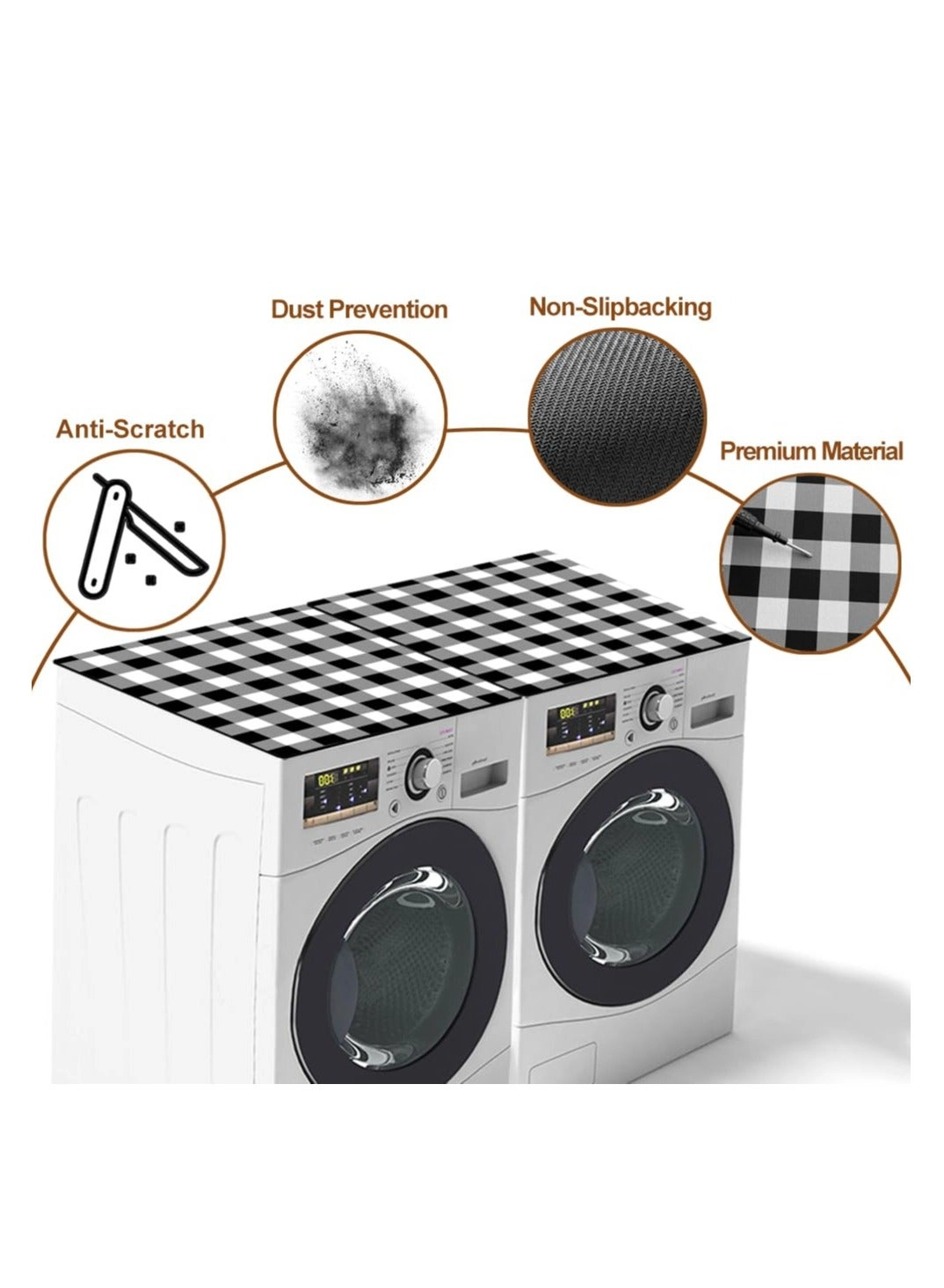 Washer and Dryer Top Protector Mat - 2PCS 25.6\" x 23.6\" Non-Slip Bundle