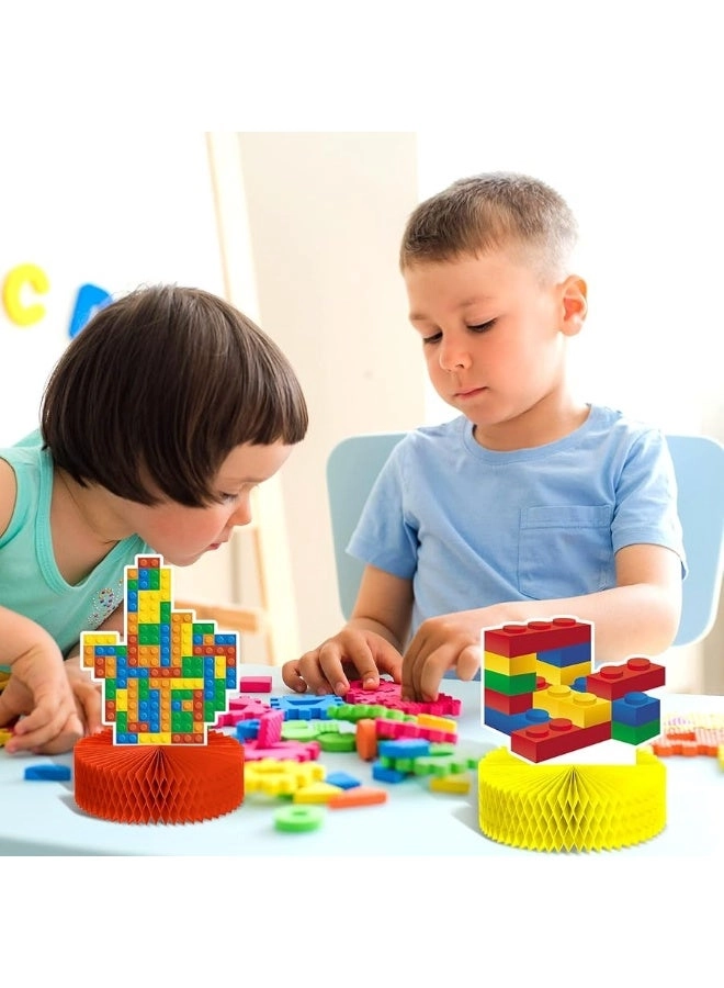 Chinco Building Block Honeycomb Centerpieces - 9 Pieces Birthday