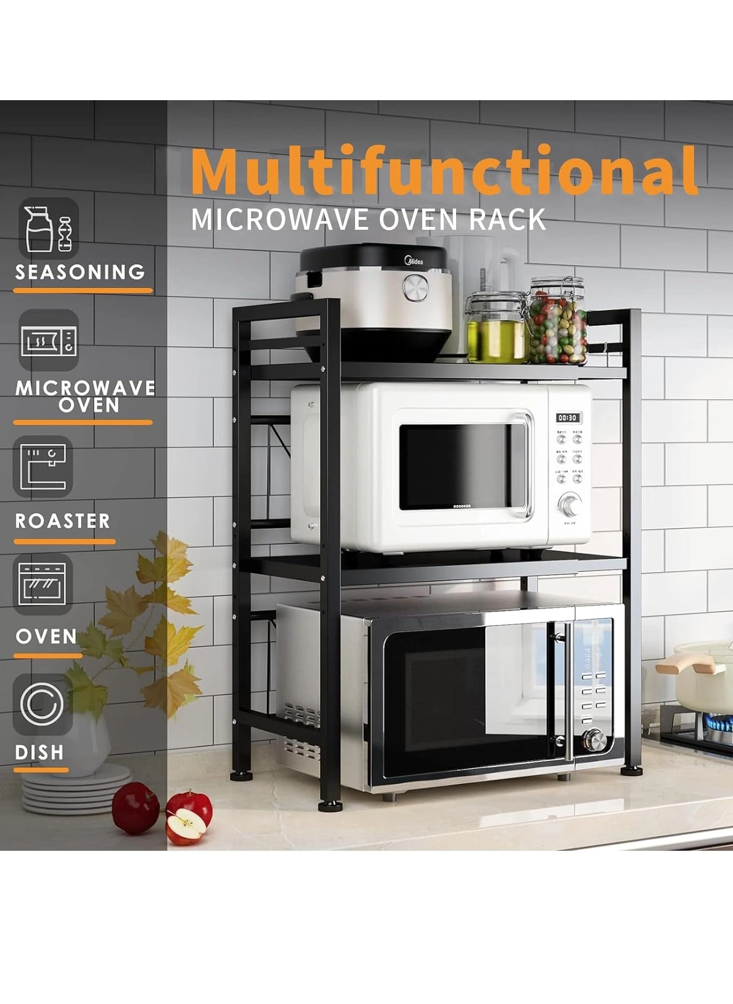 2-Tier Expandable Over the Microwave Oven Rack