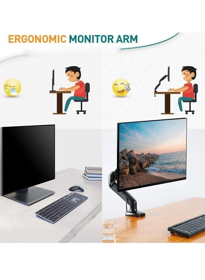Single Monitor Arm - Single 13-32 Inch VESA 75x75/100x100mm