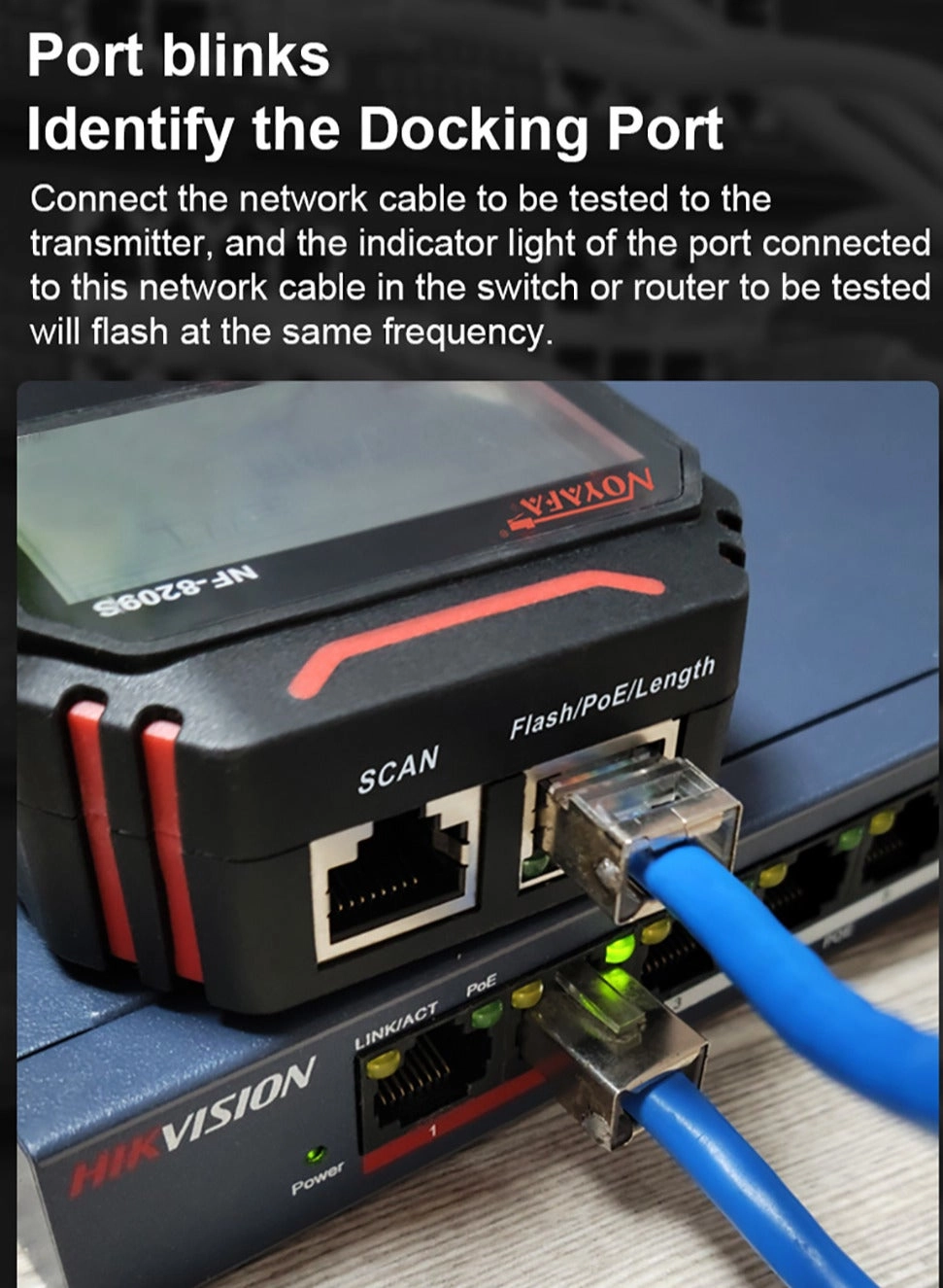 NF-8209S - RJ45 RJ11 PoE Wiremap