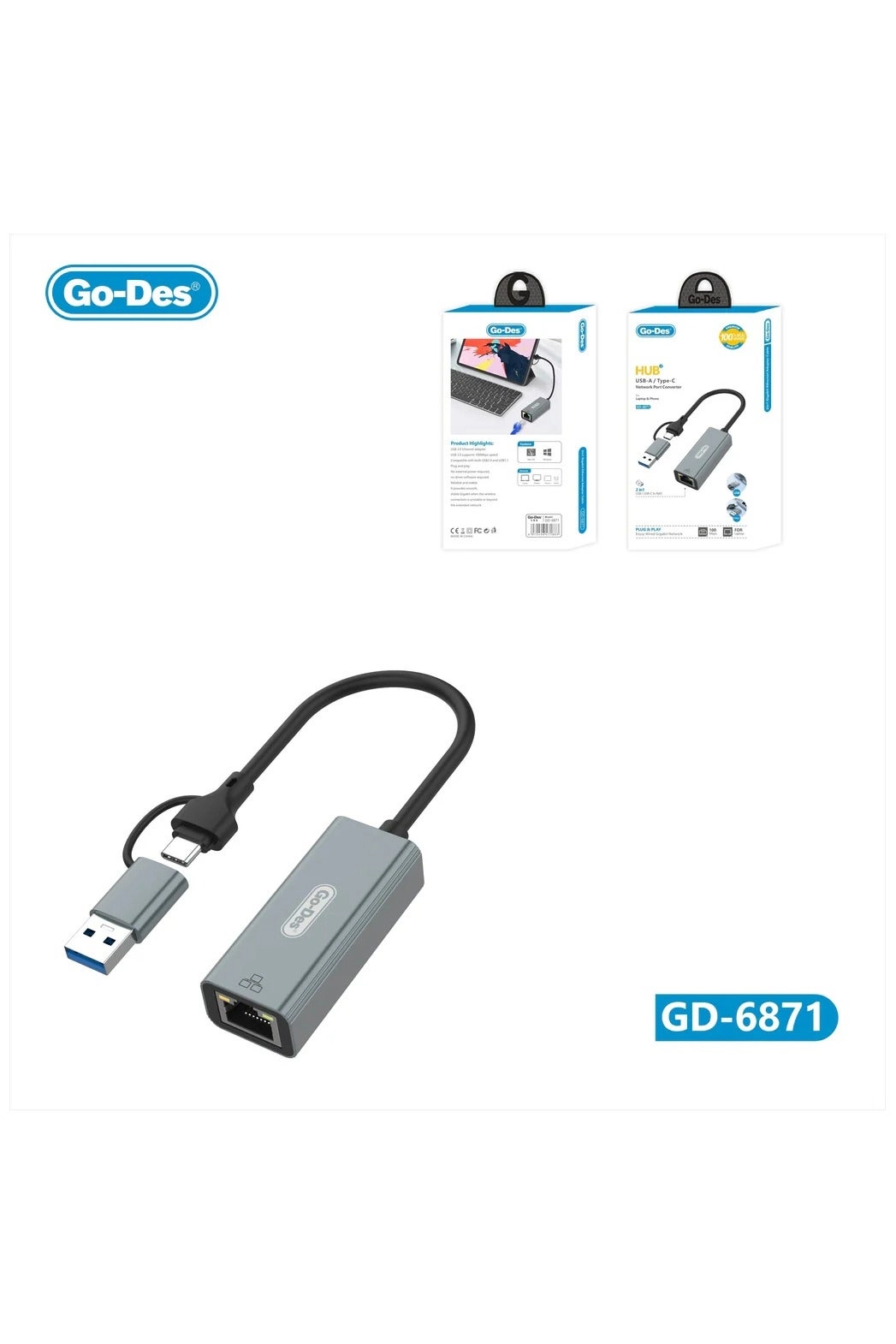 2in1 USB - USB-A & USB-C Wired