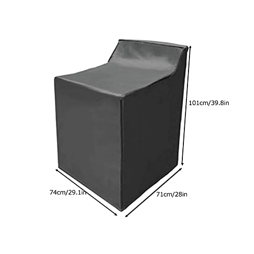 Washing Machine Cover - 40x29x28.0in 210D Silver Coated Oxford Cloth Black