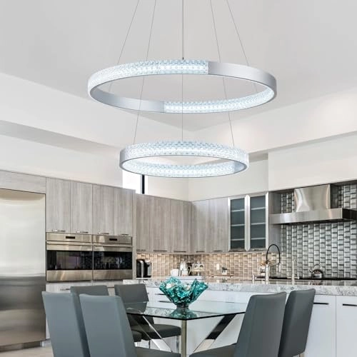 Modern Crystal Chandelier - 6000K Dimmable