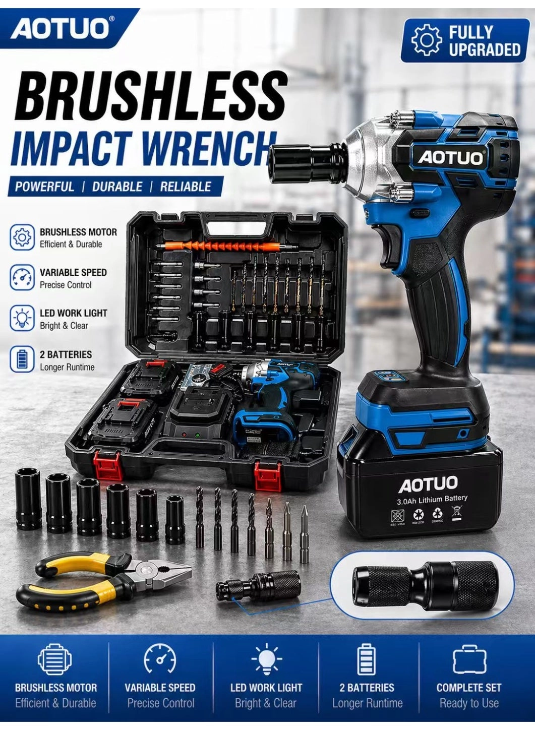AOTUO 98V Impact Wrench Set