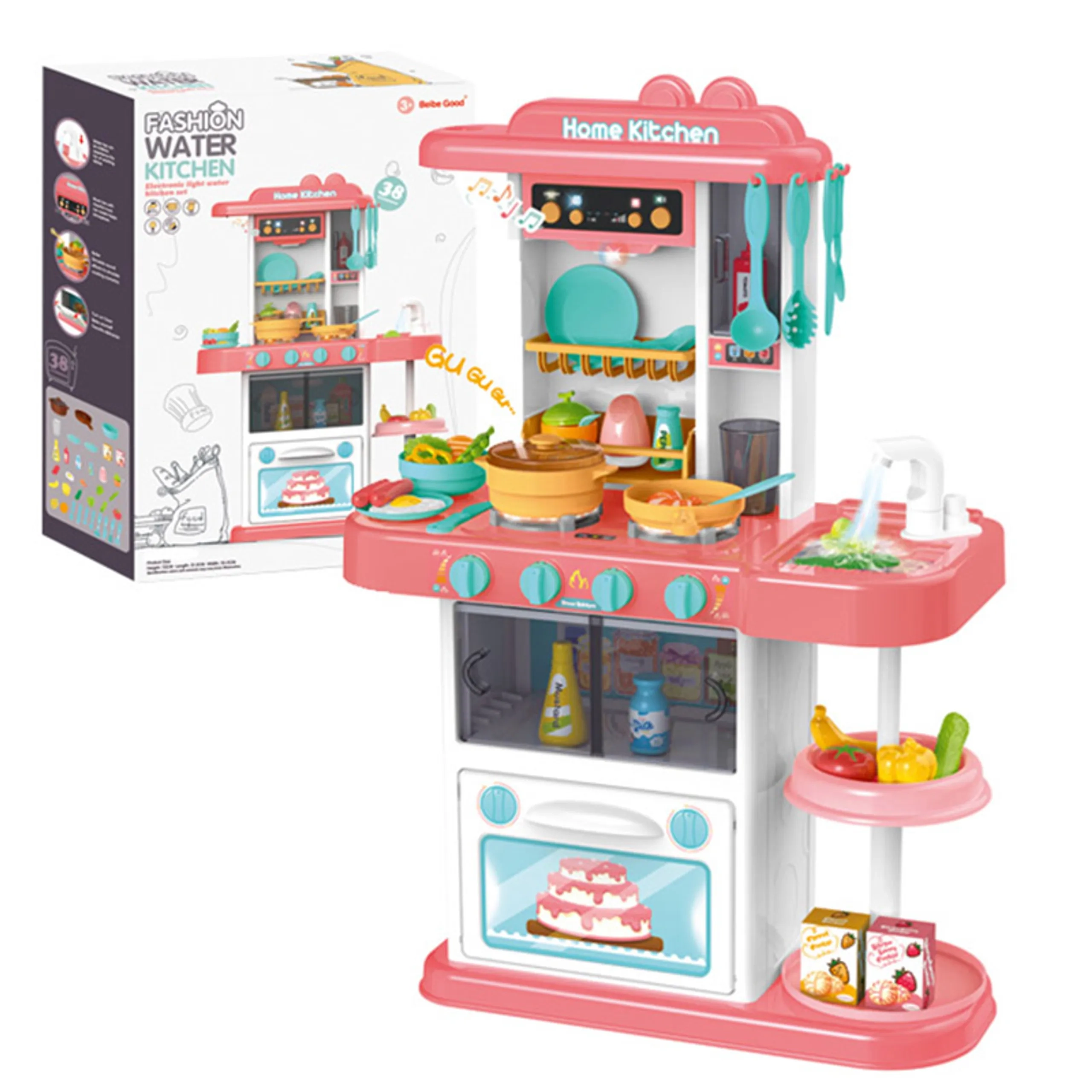 Kids Toys Kitchen Pretend Play - 38pcs (GF-889-166)