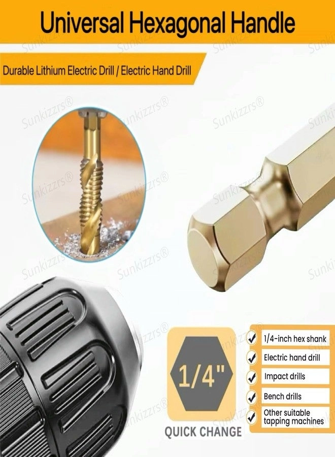 HSS Spiral Drill Screw Tap Bit Set - 6-Pcs