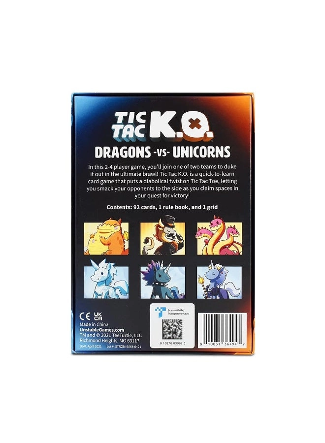 Tic Tac K.O.: Dragons vs. Unicorns - Card Game