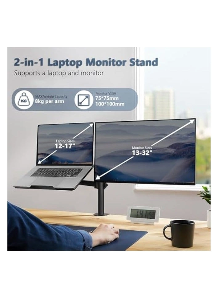 Dual Monitor Stand - 32 inch 75mm x 75mm 100mm x 100mm