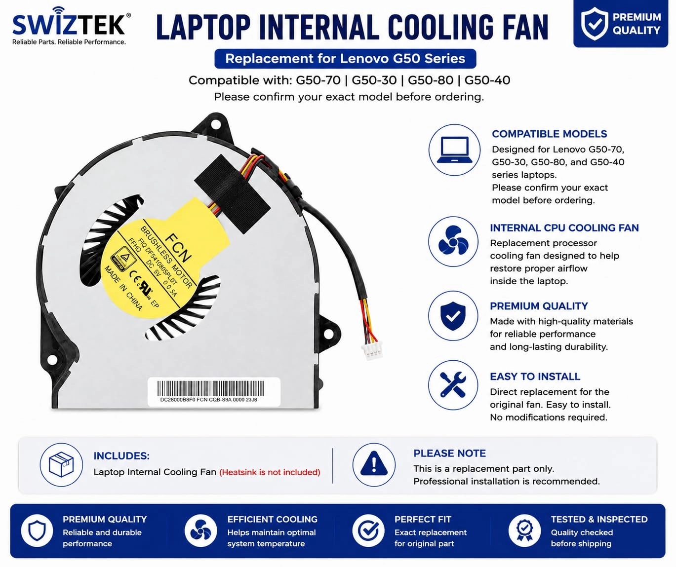 Laptop Internal CPU Cooling Fan