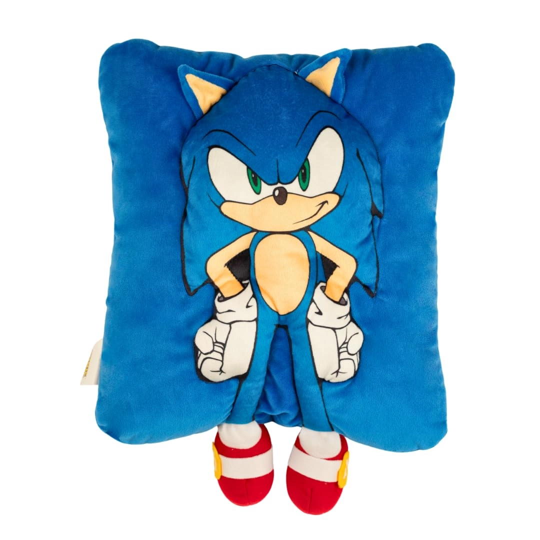 Franco Sonic The Hedgehog - 3D Snuggle Pillow 11" x 13" Plush