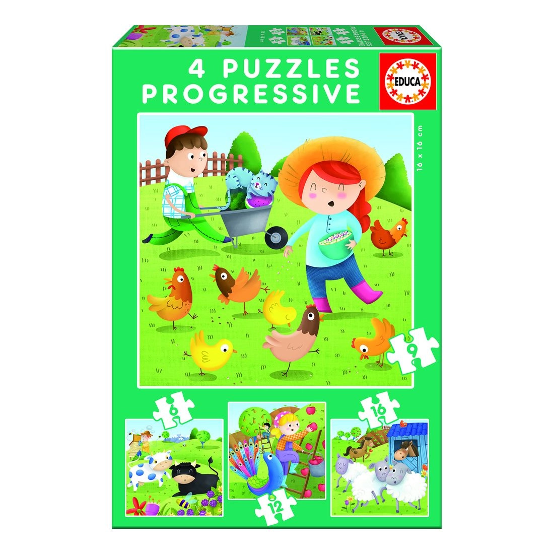 Educa Farm Animals Puzzle (FG17145) - 6-9-12-16 pcs