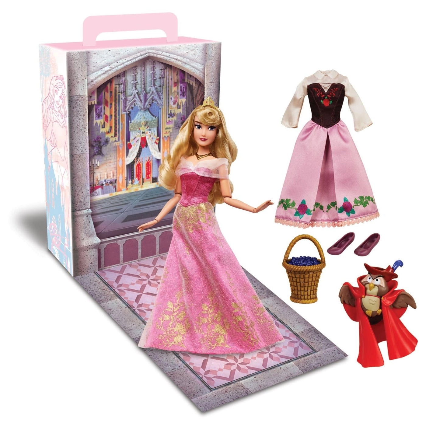 Disney Store Aurora Princess Story Doll - 11 Inches Satin Gown