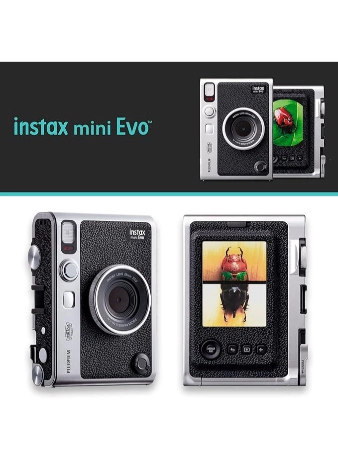 Mini EVO - Hybrid Black + Mini Instant Film - 2x Mini Twin Pack