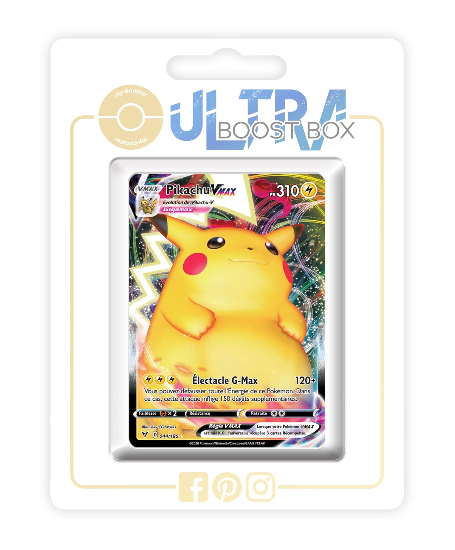 my-booster Pokémon Pikachu VMAX 044/185 - French 10pcs