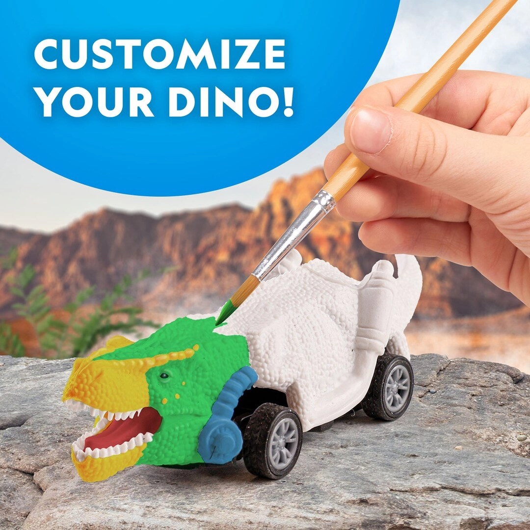 Paint Your Own Dino Race Cars - 4 years+ 3 pieces