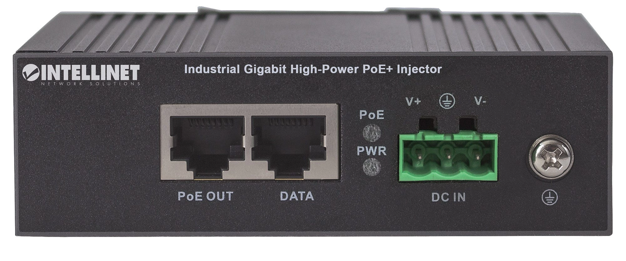 Industrial Gigabit High-Power PoE+ Injector - 45 – 56 V 30 W 1 x RJ45 IEEE 802.3af/at 10/100/1000Base-T