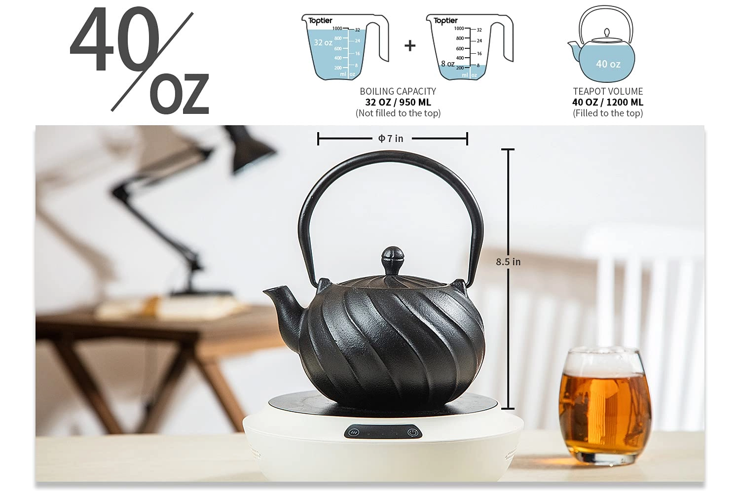 Cast Iron Teapot - 1200 Milliliters