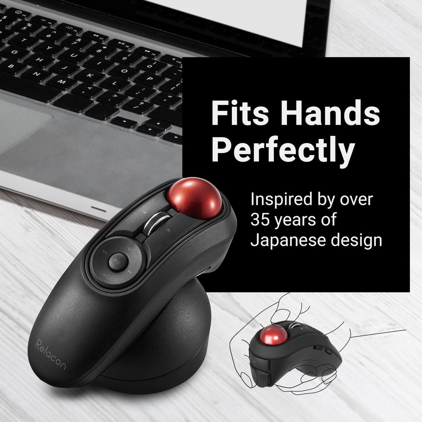 Relacon Handheld Trackball Mouse - Wireless