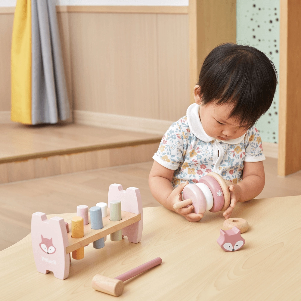 Fox Stacker And Pounding Bench Toy - Suitable for 12 months and above