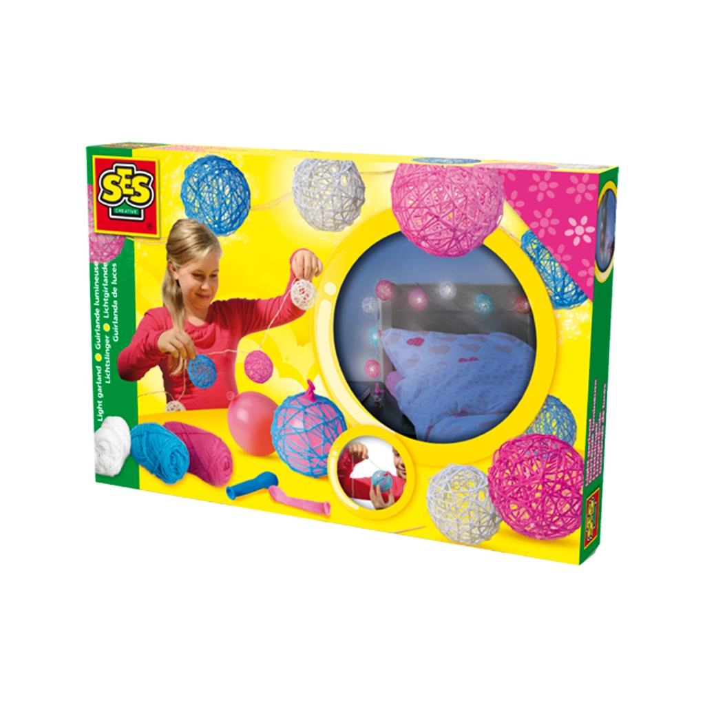 SES Creative Light Garland - 8 warm-white led lights 10 x balloons small