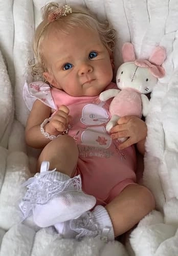 Pinky Reborn Reborn Baby Doll - 18 Inch 46 cm Silicone Lighter Brown Skin Ages 3+
