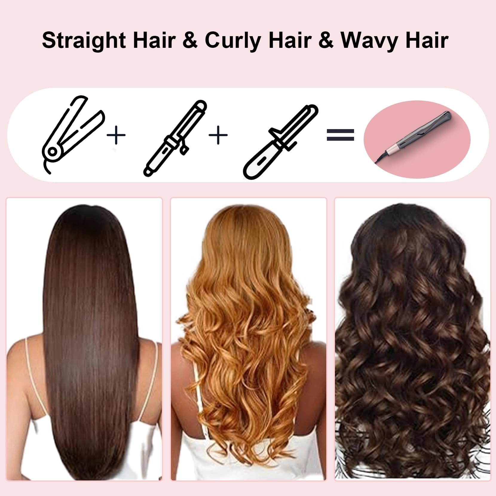2 in 1 Hair Straightener and Curler - 1-inch Ceramic Titanium Plates 450°F