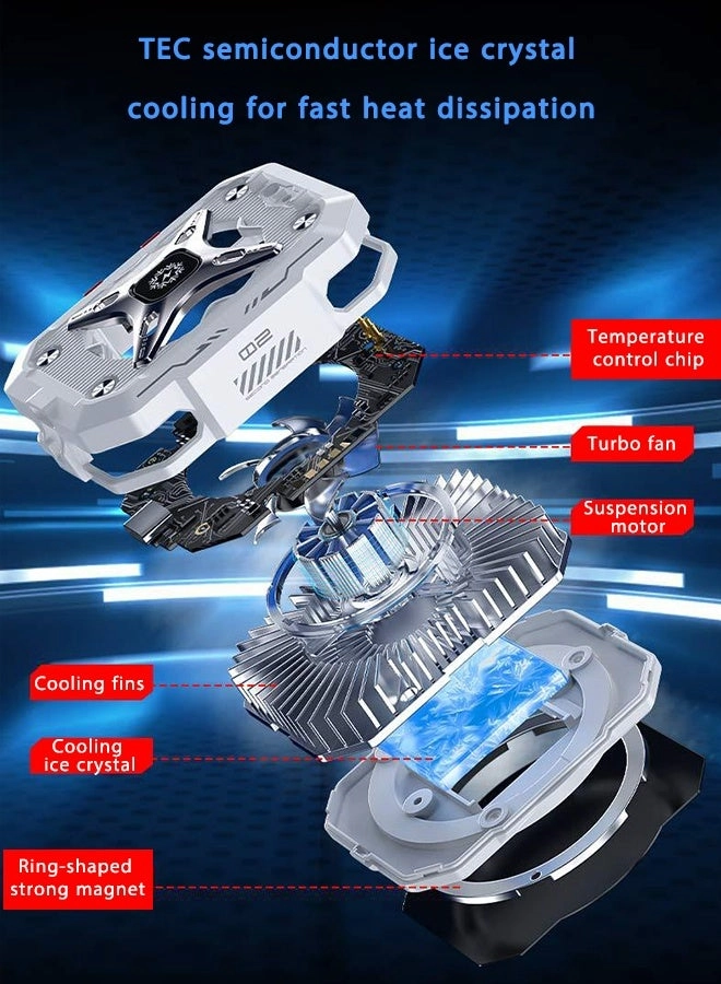 Magnetic Semiconductor Phone Cooler - RGB Lights 3000mAh Battery iPhone & Android Compatible